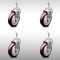 Service Caster 5 Inch SS Maroon Polyurethane Wheel Swivel 10mm Threaded Stem Caster Set SCC SCC-SSTS20S514-PPUB-MRN-M1015-4 - alternate 1